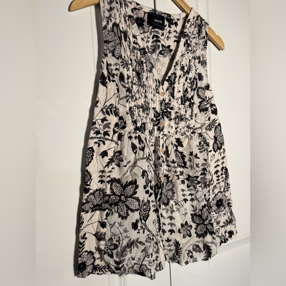 Anthropologie Black Floral Print Blouse - Picture 3 of 7